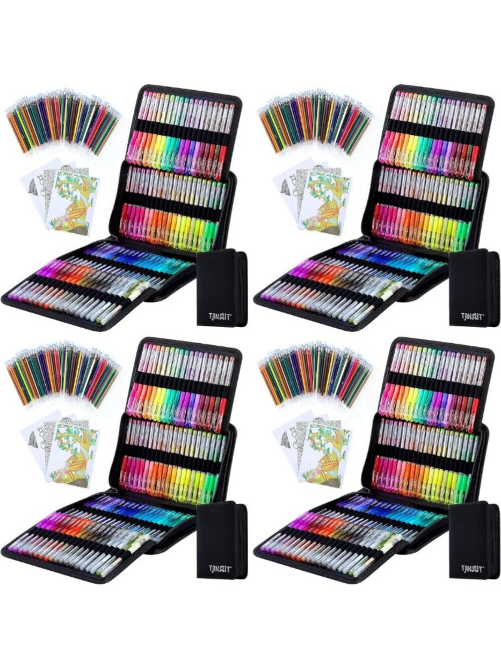 Glitter Gel Pens Set - 640 Pack with Case for Adult Coloring, Art, Doodling